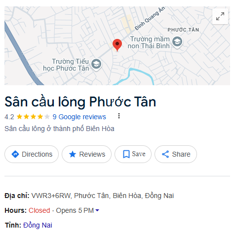 Sân cầu lông Phước Tân