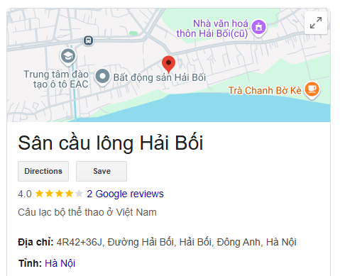 Sân cầu lông Hải Bối