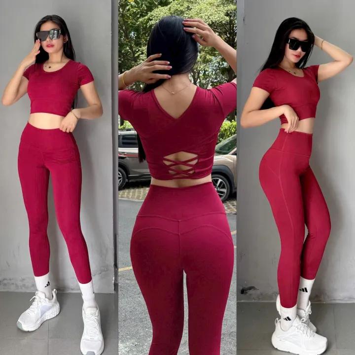 Set Bộ Đồ Tập Nữ Chất Thun Lạnh Tập Thể Thao Gym Yoga Aerobics Cao Cấp Nhiều Màu