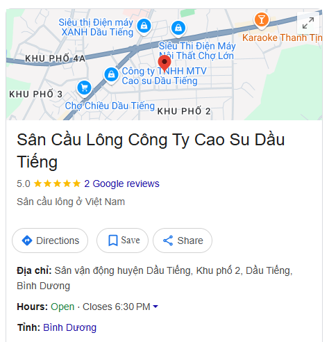 Sân Cầu Lông Công Ty Cao Su Dầu Tiếng