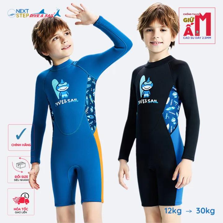 Đồ bơi giữ nhiệt bé trai Dive and Sail size 12kg - 30kg | Bộ bơi trẻ em chống lạnh, ngăn tia UV