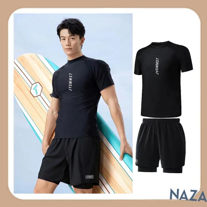 Đồ bơi nam ngắn tay đi biển, bộ đồ nam chạy bộ, tập gym quần 2 lớp size lớn từ 42kg - 82kg
