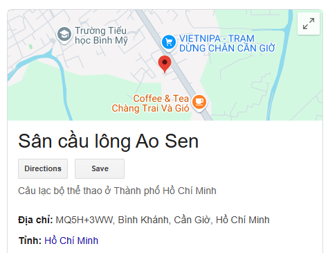 Sân cầu lông Ao Sen