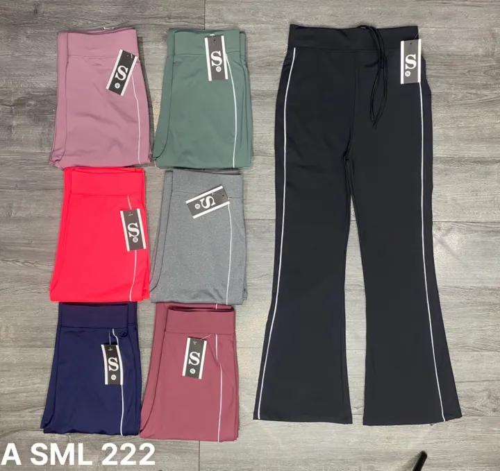 Q053- Quần ống loe vải thun poly 4 chiều thể thao tập gym yoga nữ