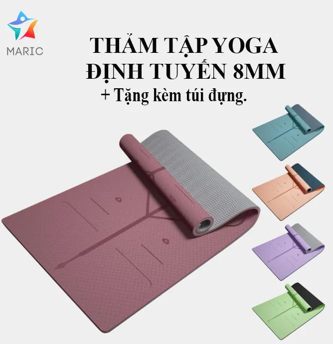 Thảm Tập Yoga Gym Chất Liệu Cao Su TPE Định Tuyến 8mm 2 Lớp