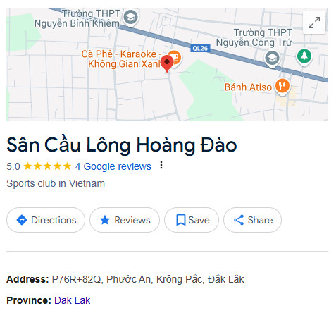 Sân Cầu Lông Hoàng Đào