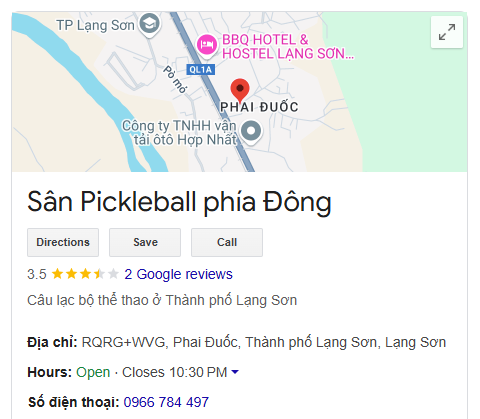 Sân Pickleball phía Đông