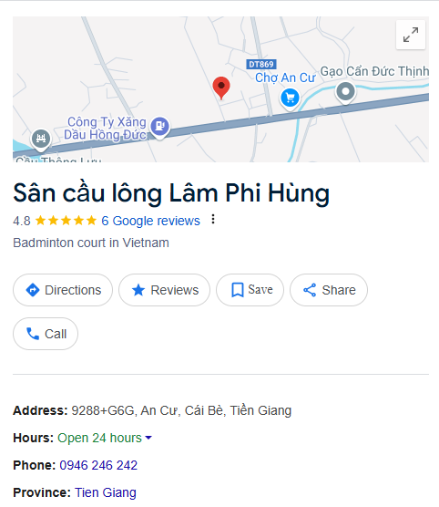 Sân cầu lông Lâm Phi Hùng