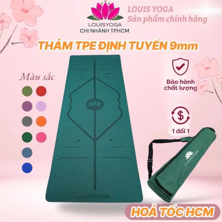 Thảm tập yoga TPE định tuyến dày 9mm thương hiệu Louis Yoga