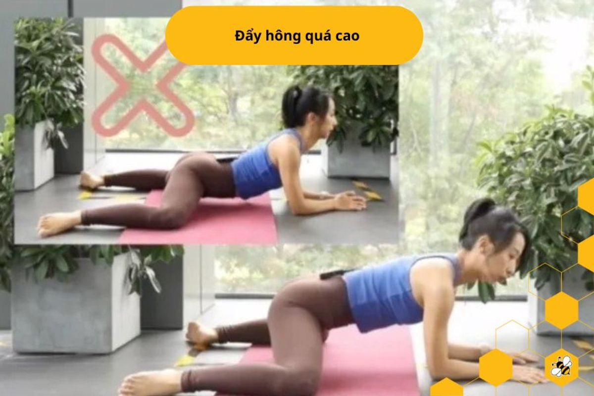 Đẩy hông quá cao