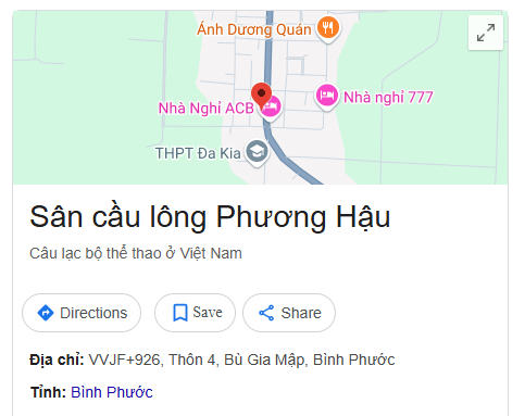 Sân cầu lông Phương Hậu