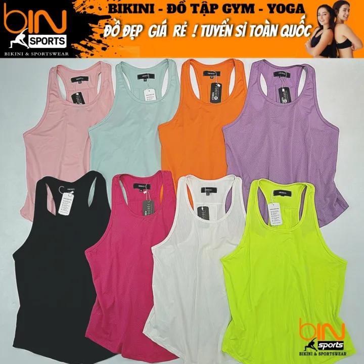 Áo tanktop n��ữ tập gym yoga pickleball khoác ngoài thun lưới 4 chiều thoáng mát BINSPORTS A318