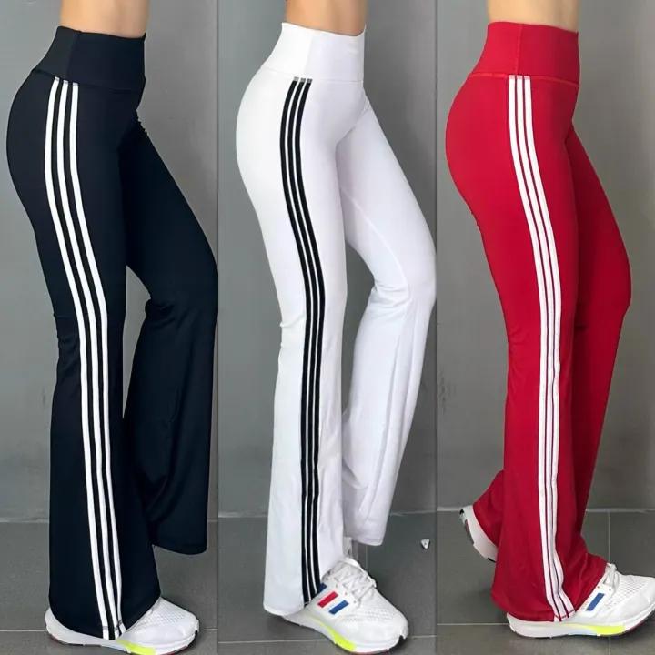 Quần ống loe 1 và 3 sọc chất thun lạnh co giãn 4 chiều tập gym yoga erobic ( ống loe 29cm)