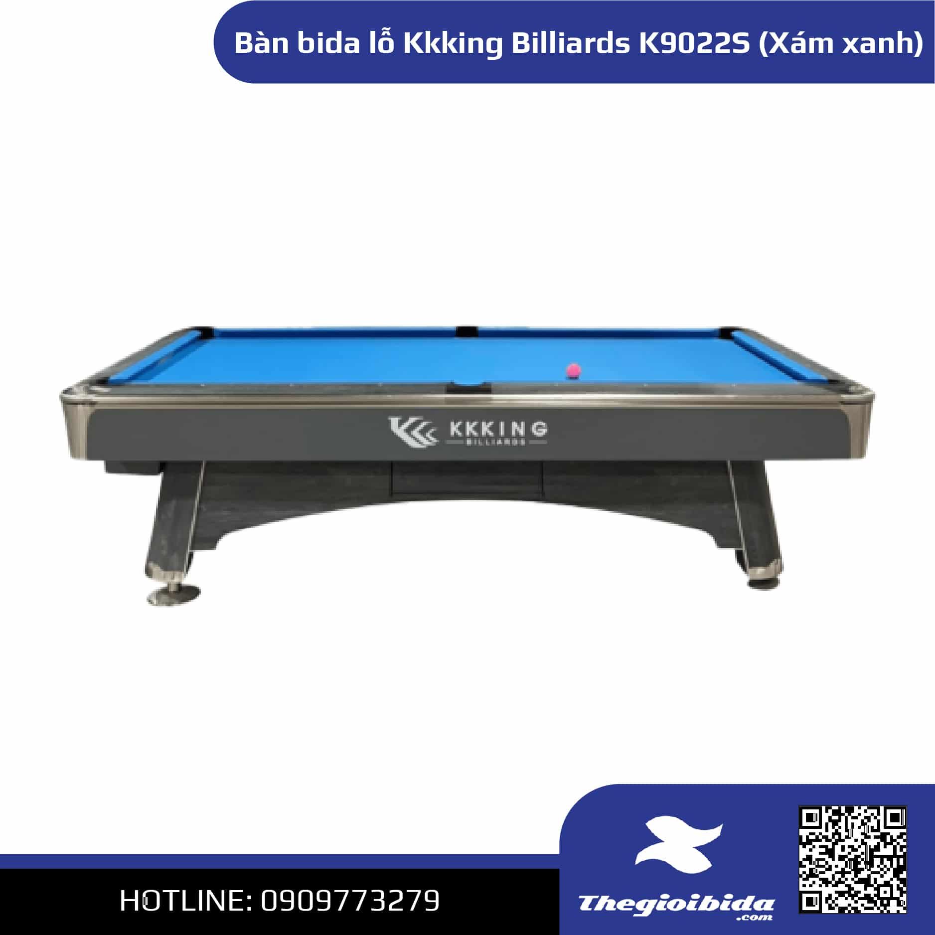 Bàn bida lỗ Kkking Billiards K9022S (Xám xanh)