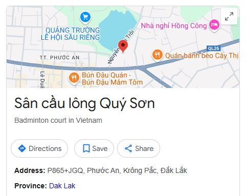 Sân cầu lông Quý Sơn