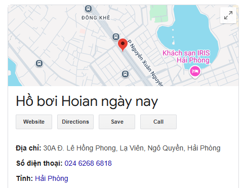 Hồ bơi Hoian ngày nay