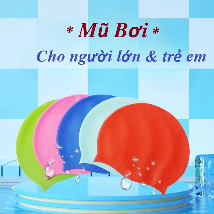 Mũ Bơi Người Lớn và trẻ em nam nữ Chất Liệu Silicone Trơn Cao Cấp Chống ướt tóc MajaqeStore