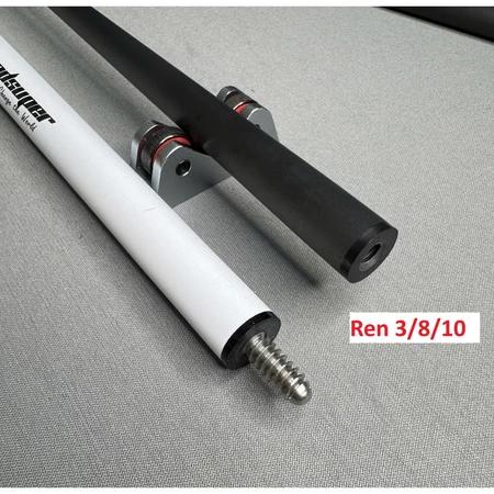 Ngọn Cơ Bida Full Carbon Không Logo, Ren Radial, 3/8/10, Uniloc, Fury Lock