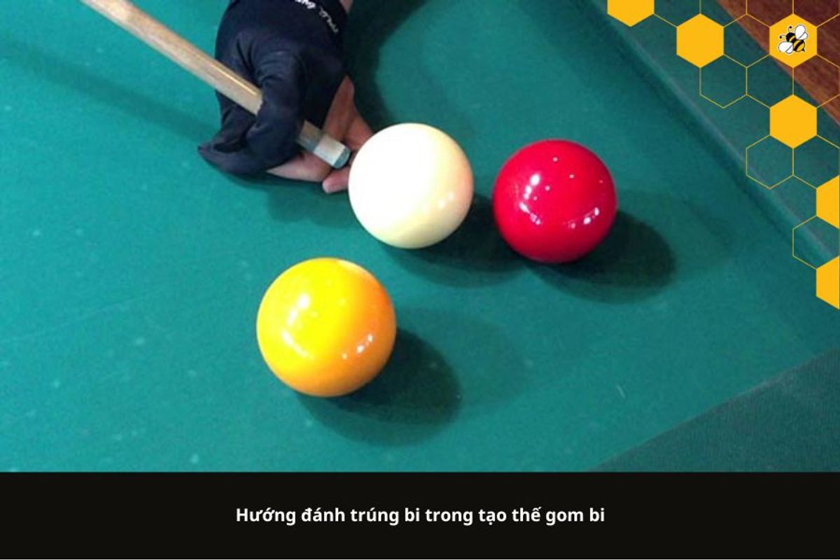 Hướng đánh trúng bi trong tạo thế gom bi