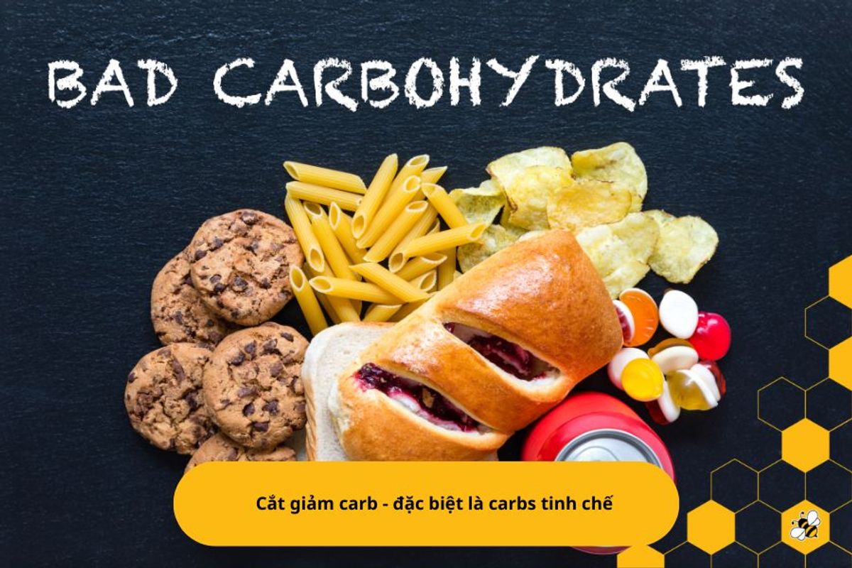 Cắt giảm carb - đặc biệt là carbs tinh chế