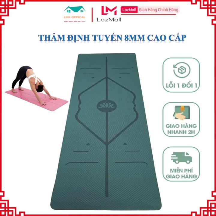 Thảm YOGA Định Tuyến 8mm - Thảm Tập Yoga, Thảm Tập Yoga Định Tuyến, Thảm Yoga, Thảm Tập Yoga TPE 2 Lớp 8mm, Thảm Tập Yoga Chống Trơn Trượt, Thảm Tập Yoga Cao Cấp Tặng Kèm Túi Đựng