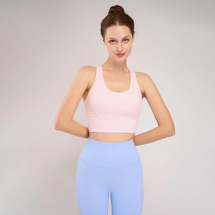 Áo Tập Yoga Gym Hibi Sports CR829 Kiểu Ba Lỗ Phối Trước, Kèm Mút Ngực