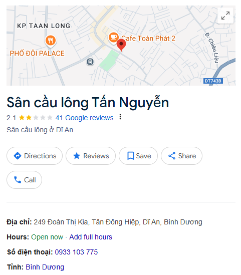 Sân cầu lông Tấn Nguyễn