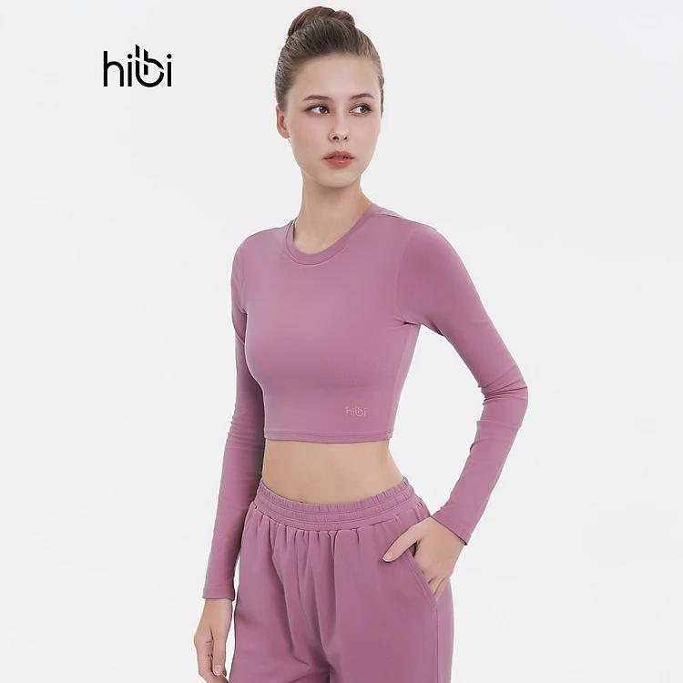Áo Tập Yoga Gym Hibi Sports CR832 Kiểu Tay Dài Cổ Tròn, Kèm Mút Ngực
