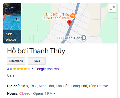 Hồ bơi Thanh Thủy