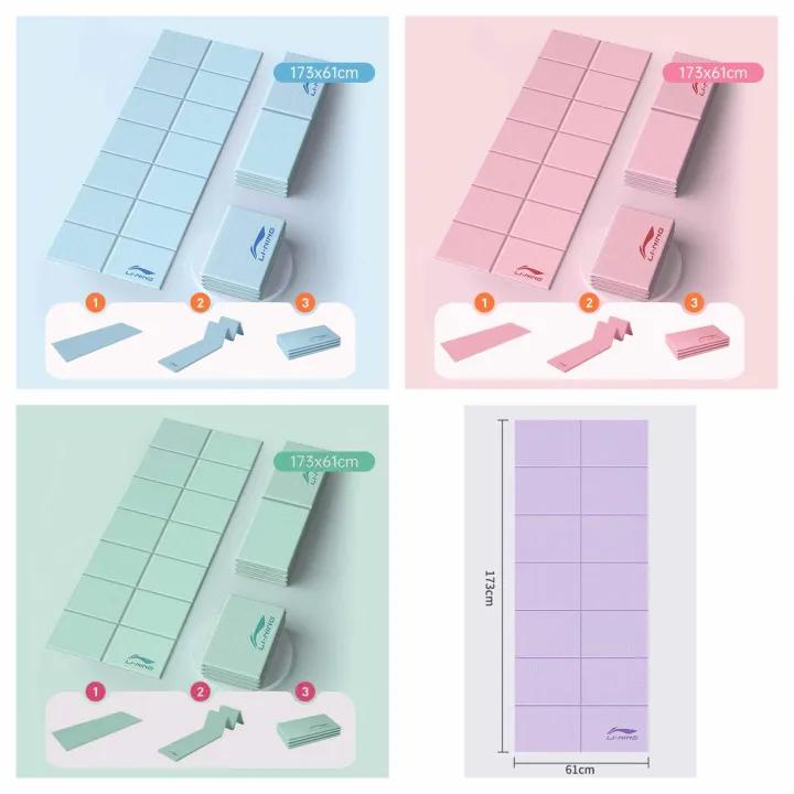 Thảm tập yoga Tpe chống trượt gấp gọn tiện dụng độ bám tốt size 173x61 cm