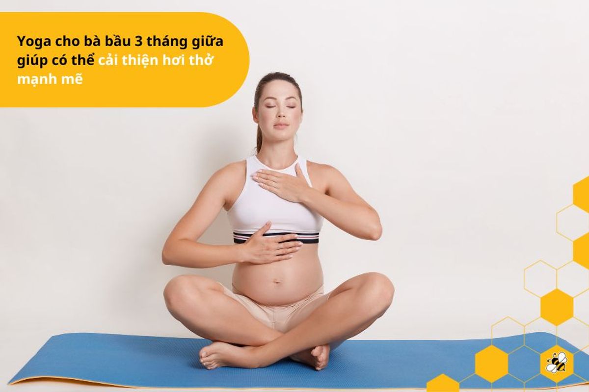 Yoga cho bà bầu 3 tháng giữa giúp có thể cải thiện hơi thở mạnh mẽ