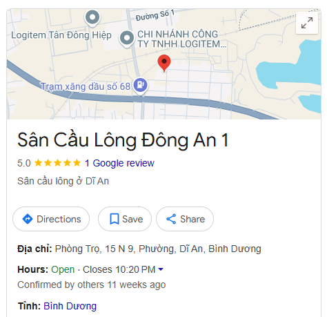 Sân Cầu Lông Đông An 1