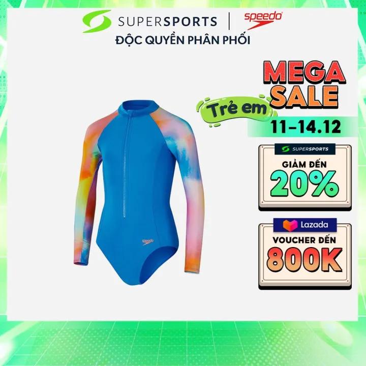 Đồ Bơi Một Mảnh Bé Gái Speedo Printed Rash - Xanh Dương