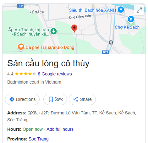 Sân cầu lông cô thùy