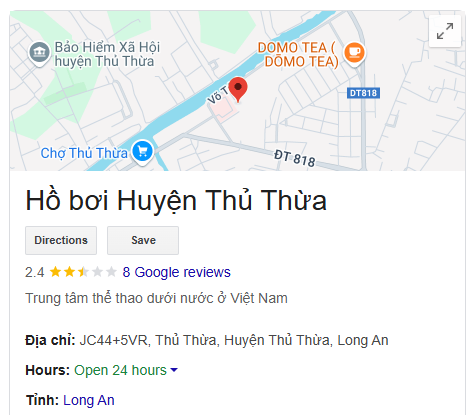 Hồ bơi Huyện Thủ Thừa