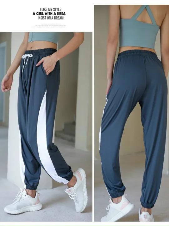 Quần jogger nữ tập gym yoga form ống rộng chất thun mịn thoáng mát