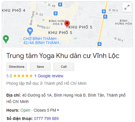 Trung tâm Yoga Khu dân cư Vĩnh Lộc