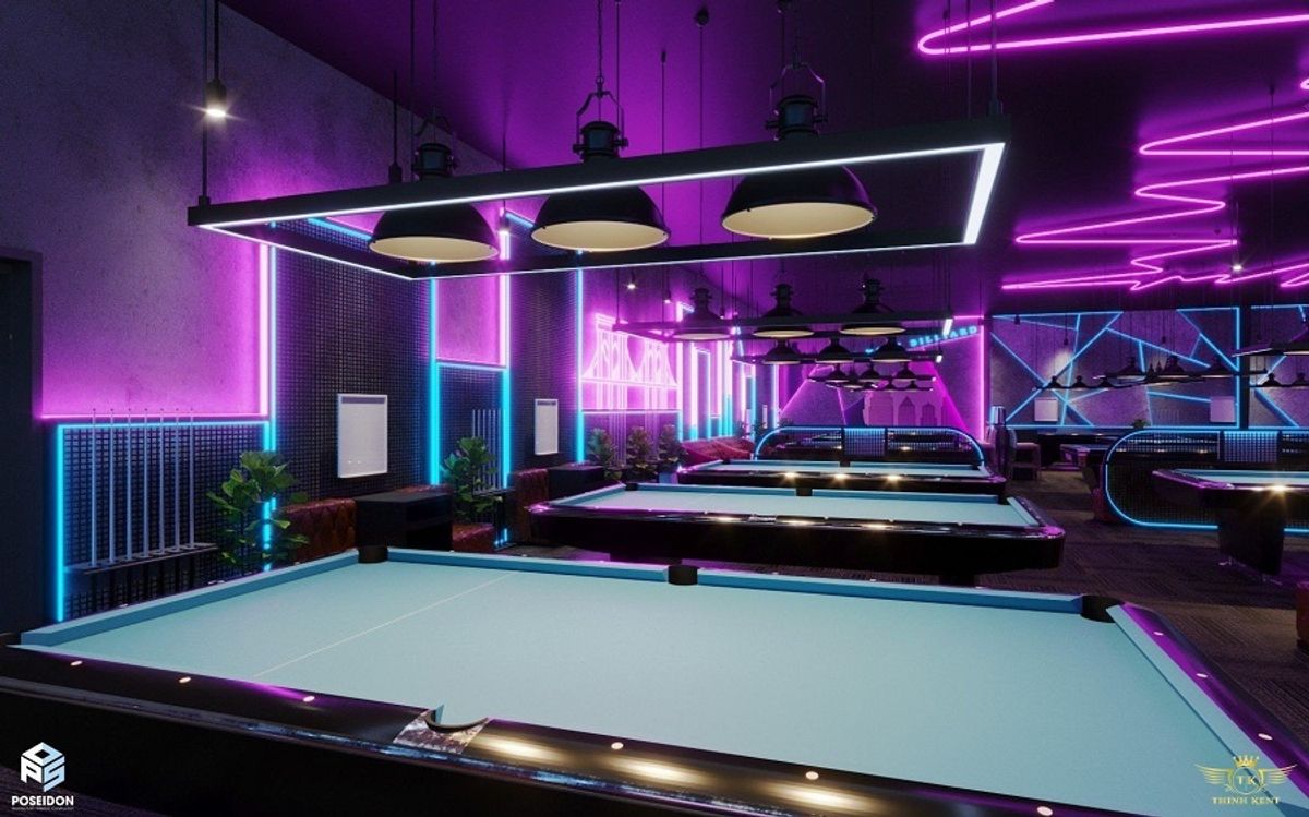 Thiết kế quán bida đẹp - Các phong cách thiết kế & Kinh nghiệm cho chủ quán
