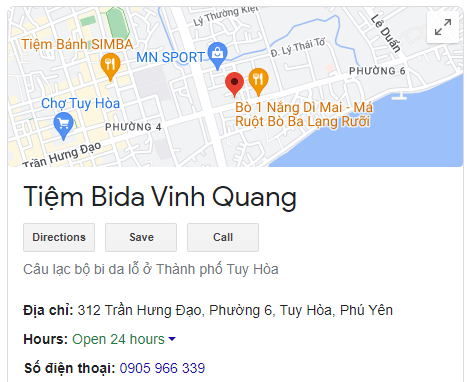 Tiệm Bida Vinh Quang