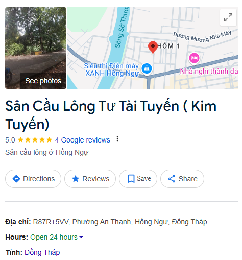 Sân Cầu Lông Tư Tài Tuyến ( Kim Tuyến)