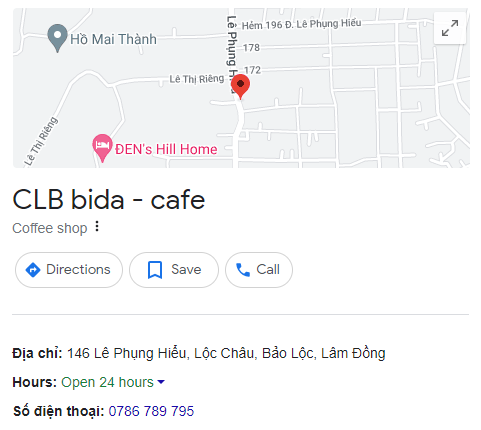CLB bida - cafe