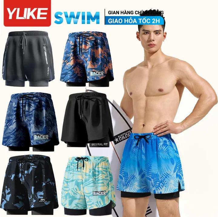 Quần Bơi Nam 2 Lớp YLIKE Đồ Bơi Nam Đồ Bơi Lặn Quần Bơi Cho Nam Đồ Bơi Cho Nam