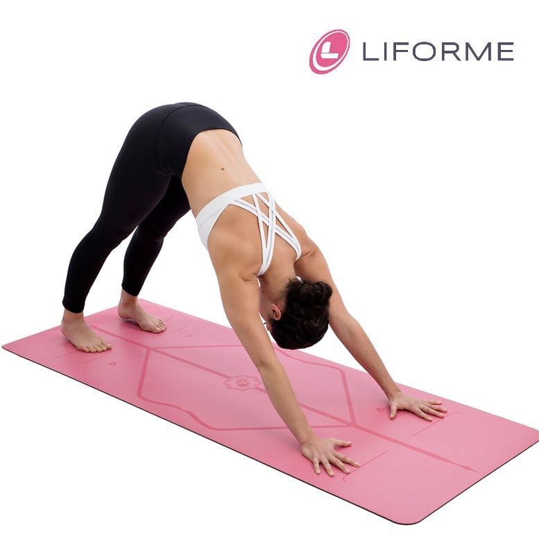 Thảm tập yoga định tuyến PU Liforme 4.2mm - Hồng