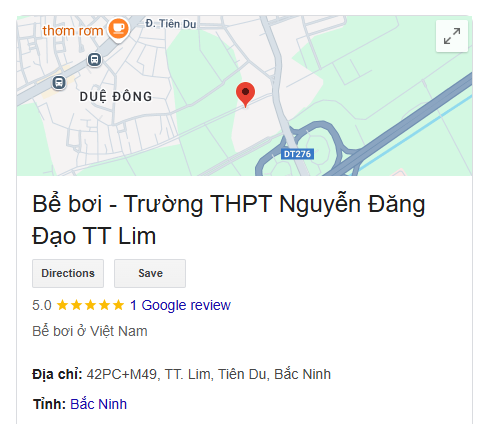 Bể bơi - Trường THPT Nguyễn Đăng Đạo TT Lim