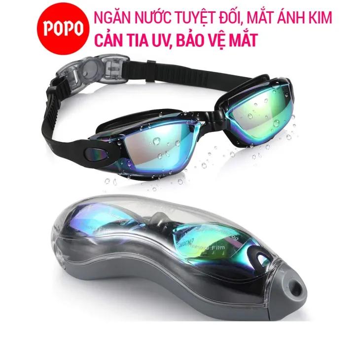 Kính bơi người lớn cho nam, nữ chính hãng POPO 2360 kính bơi tráng gương cao cấp mắt kiếng bơi chống tia UV chống hấp hơi khóa kính bơi thông minh