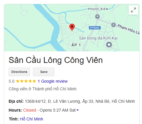 Sân Cầu Lông Công Viên