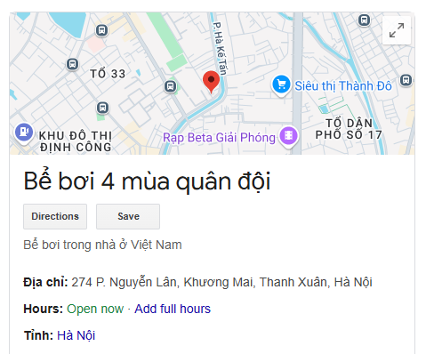 Bể bơi 4 mùa quân đội