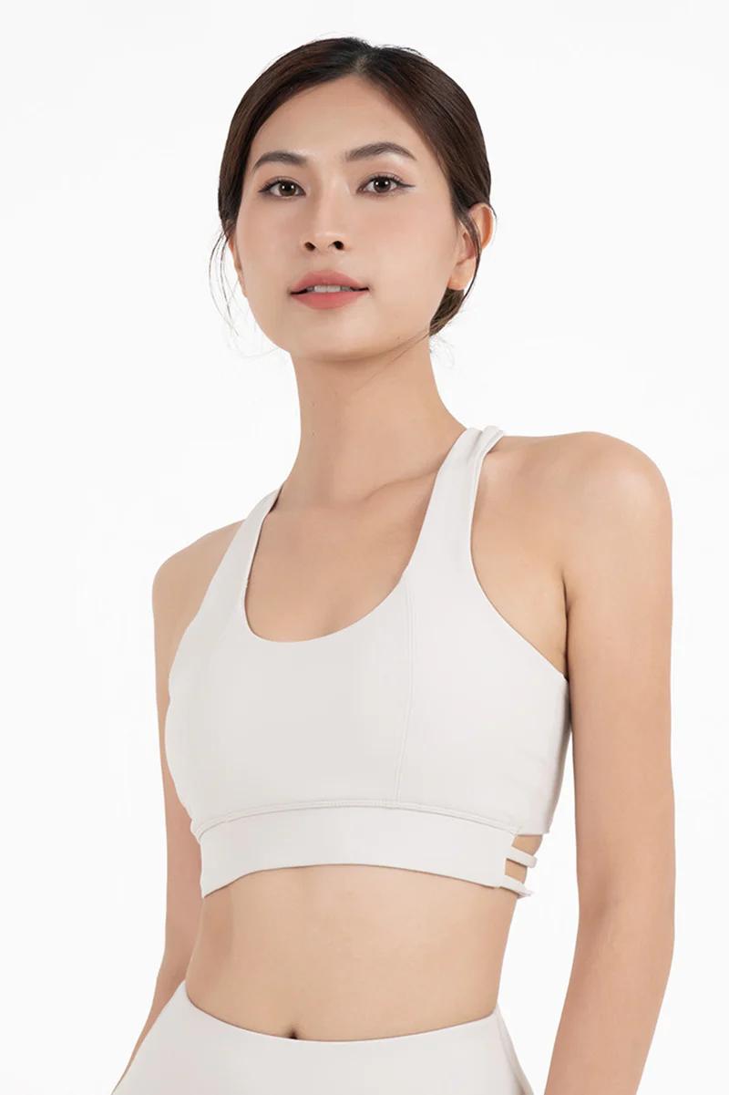 Áo bra tập yoga Racer Back Fitme Flow - BRRB - Light Grey