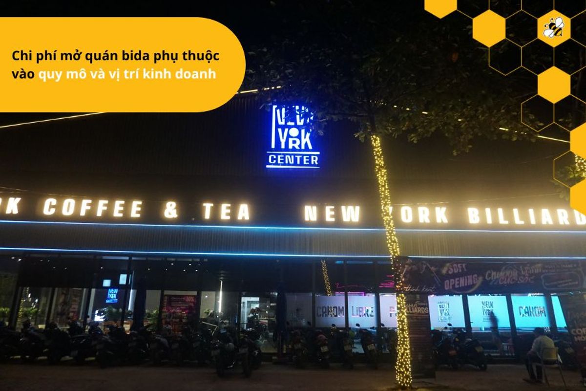 Chi phí mở quán bida phụ thuộc vào quy mô và vị trí kinh doanh