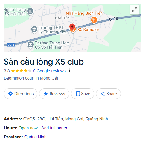 Sân cầu lông X5 club